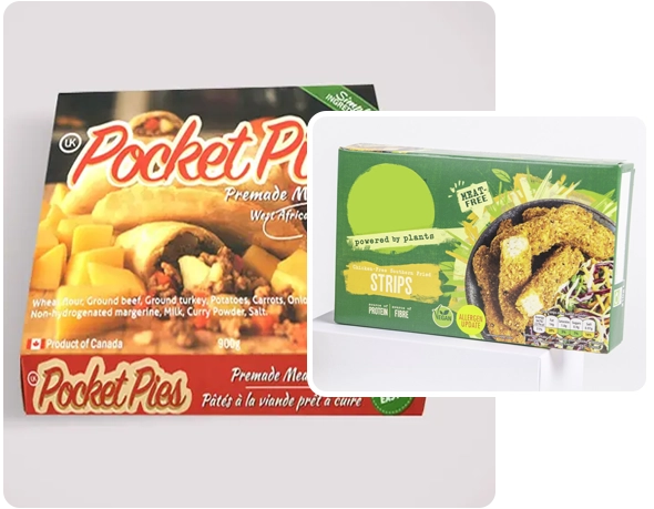 2 Frozen Food packagnig boxes