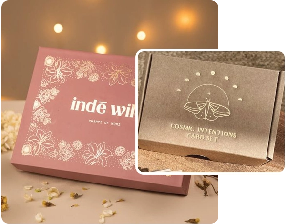 2 Gift Gold Foil Boxes