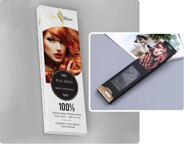 2 Hair Extension pakaging boxes