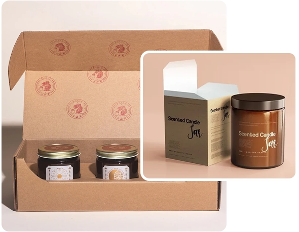2 Kraft jar boxes