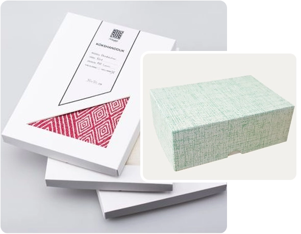 2 Linen card boxes