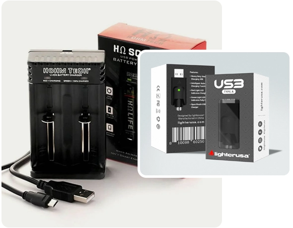 2 Tuck top vape charger boxes