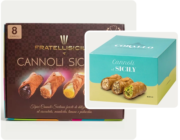 2 cannoli boxes