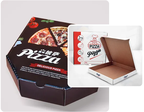 2 corrugated frozen pizza boxes
