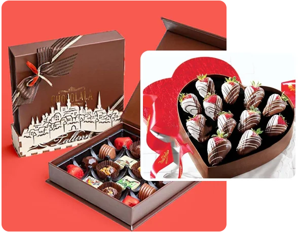 2 custom boxes for chocolate covered strawberries