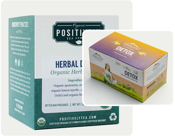 2 detox tea boxes