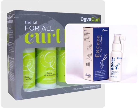 2 die cut hairspray boxes