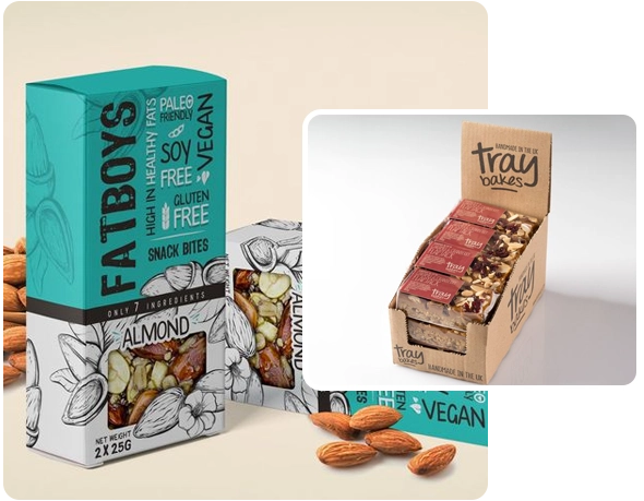 2 display granola bar boxes
