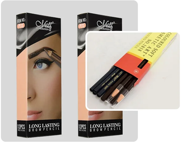 2 eyebrow pencil boxes