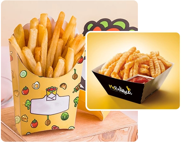 2 french fries boxes