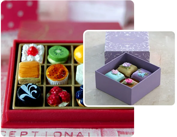 2 gift petit four boxes