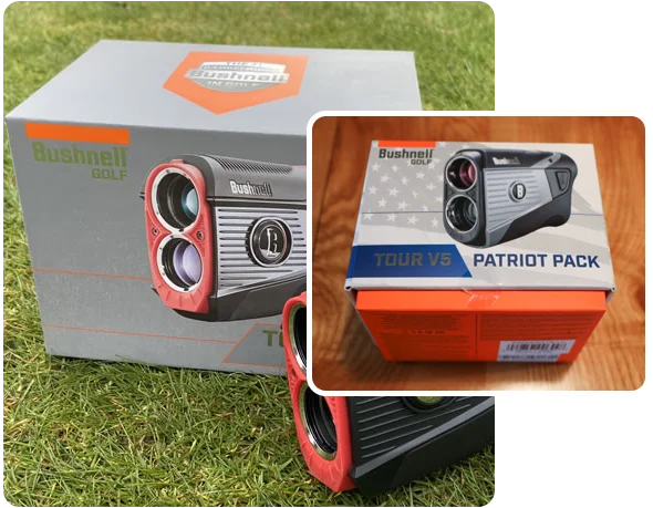 2 golf rangefinder boxes