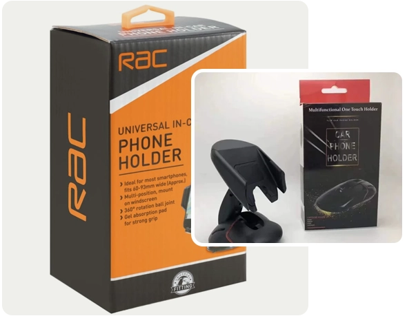 2 hang tab car phone holder boxes