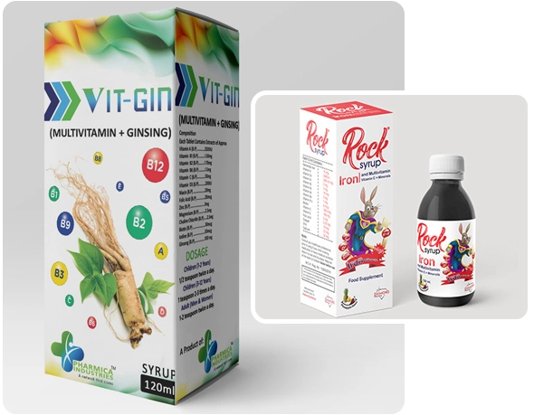 2 multivitamin syrup boxes