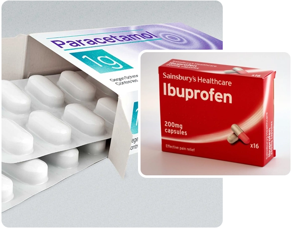 2 pain killer boxes