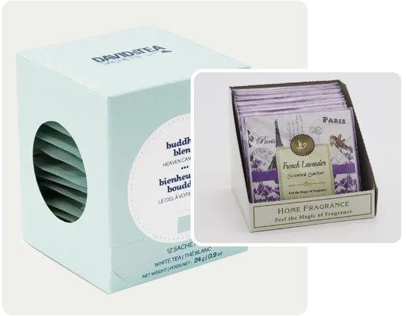 2 perfume sachet boxes