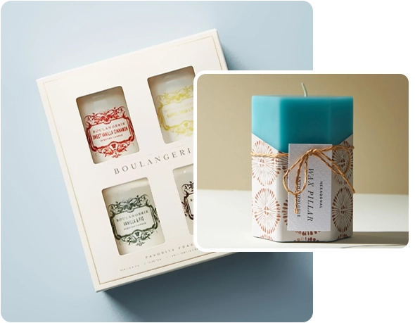 2 pillar candle boxes