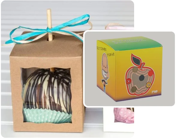2 printed Apple Candy Boxes