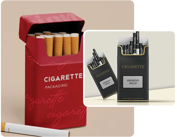 2 printed Cigarette Boxes