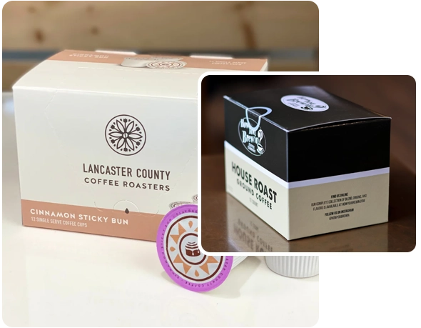 2 printed K cups boxes
