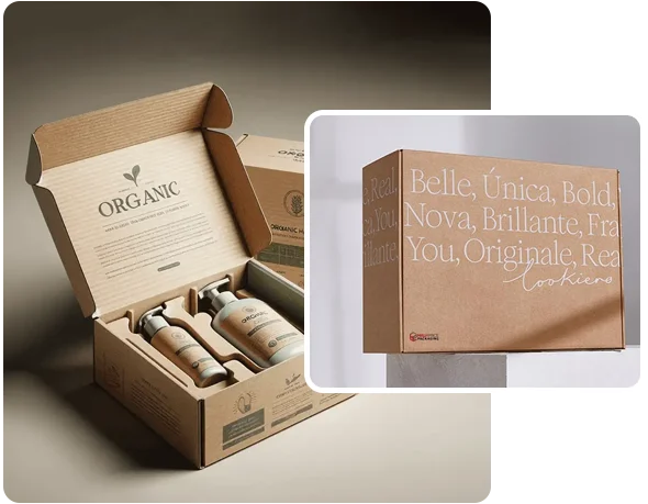 2 printed Kraft shipping Boxes