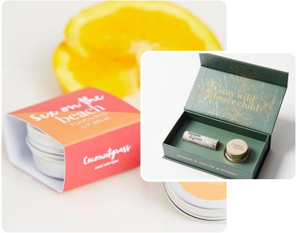 2 printed Lip Balm Boxes
