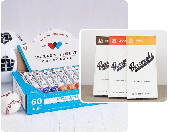 2 printed candy bar boxes 1