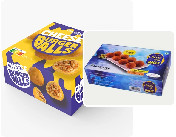 2 printed cheese ball boxes