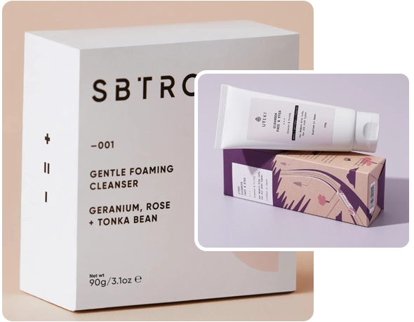 2 printed cleanser boxes