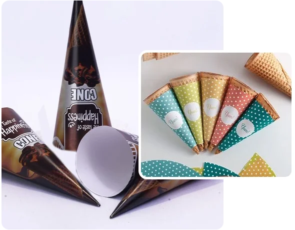 2 printed cone sleeves