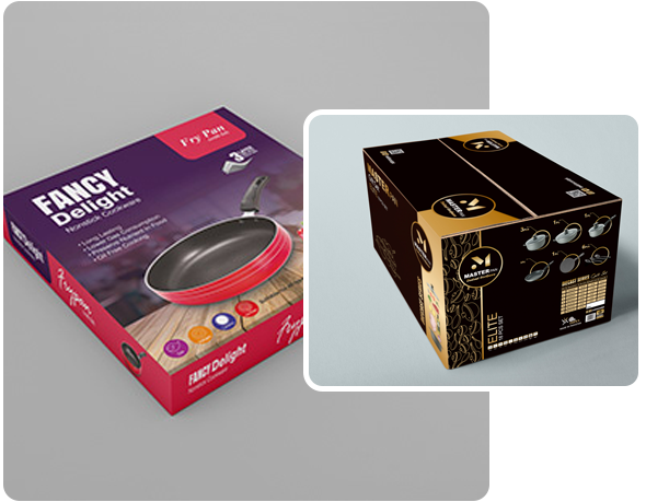 2 printed cookware Boxes