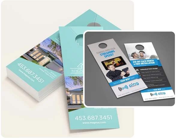 2 printed door hangers