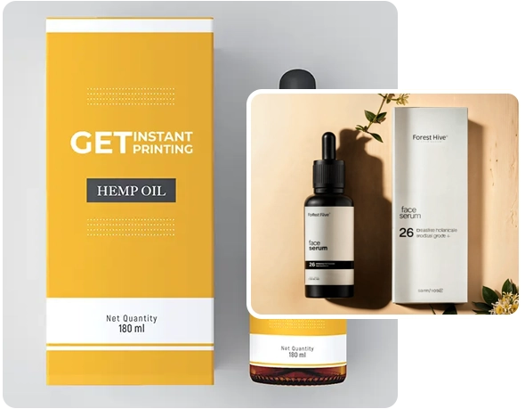 2 printed face oil boxes