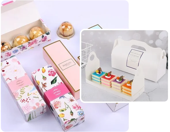 2 printed pastry boxes