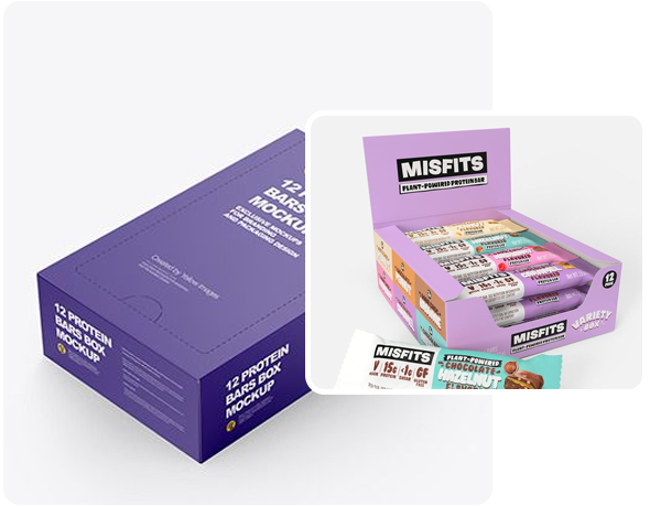 2 printed protein bar Boxes