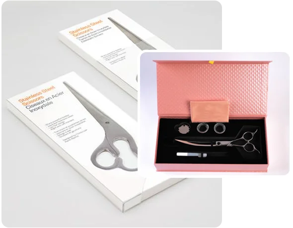 2 printed scissors boxes