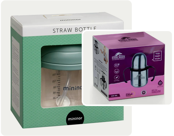 2 square 220ml bottle boxes