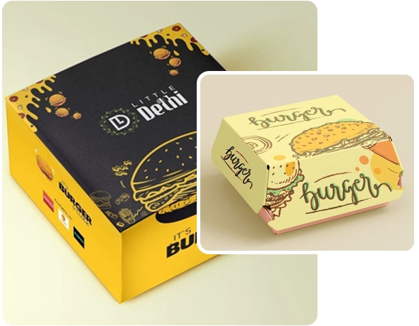 2 square Burger Boxes