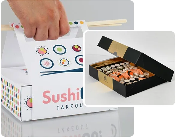 2 takeaway sushi boxes