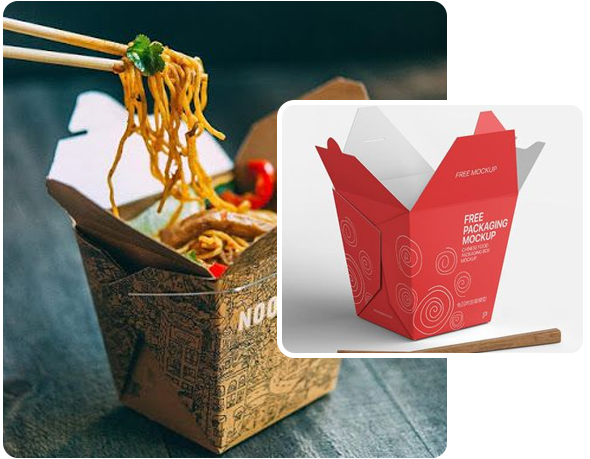 2 takeout Noodle Boxes