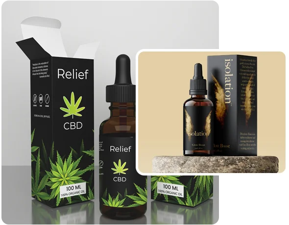 2 tuck top CBD Oil Boxes