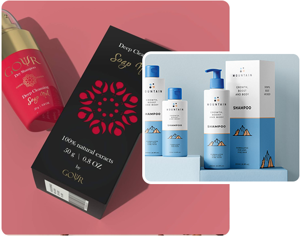 2 tuck top Shampoo Boxes