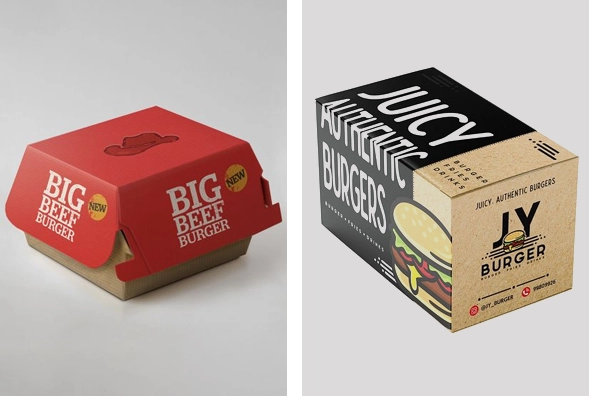 3 Kraft Burger Boxes