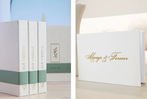 3 Linen card boxes