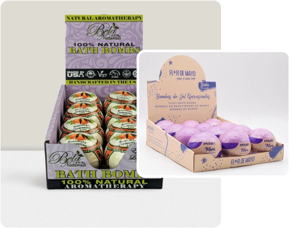 3 bath bomb display boxes