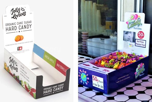 3 candy display boxes