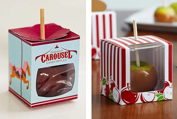 3 cardboard Apple Candy Boxes