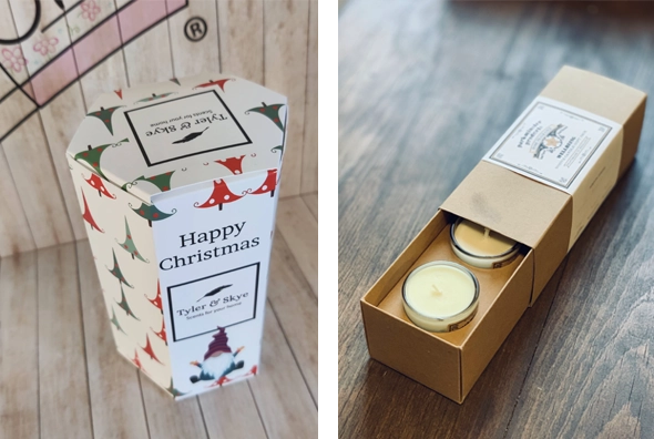 3 christmas candle boxes