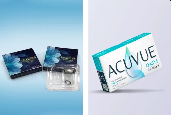 3 contact lenses boxes