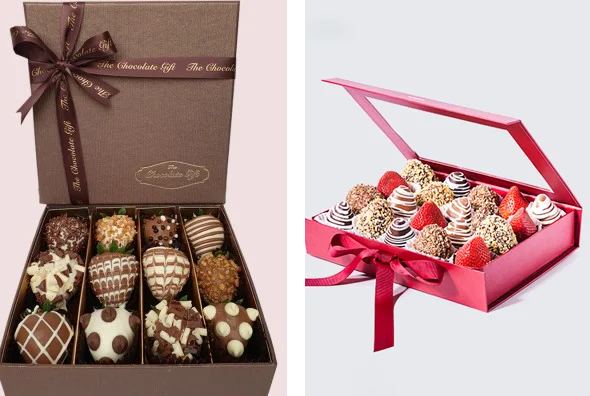 3 custom boxes for chocolate covered strawberries